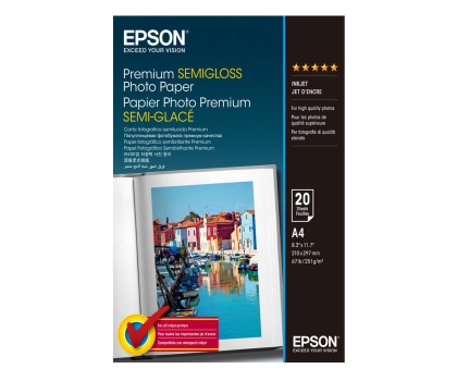 Papier do drukarki EPSON Premium Semigloss Photo 20 Arkuszy 251 g/m A4 C13S041332